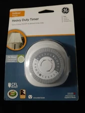 GE Indoor Plug In Heavy Duty 24 Hour Timer - W/Grounded Outlet - New In Package