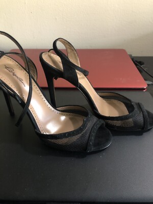 Corso Como Womens Black Suede Peep Toes High Heel  8.5