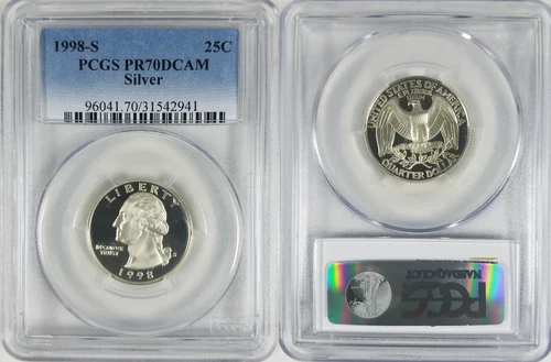 1998-S PCGS PR70DCAM Proof Washington 25C SILVER Quarter #4