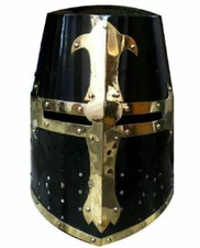 Medieval Knights Templar Crusader Helmets Collection: Forged Carbon Steel, Brass