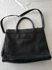 VTG FOSSIL Black Leather Shoulder Bag/Purse/Handbag 