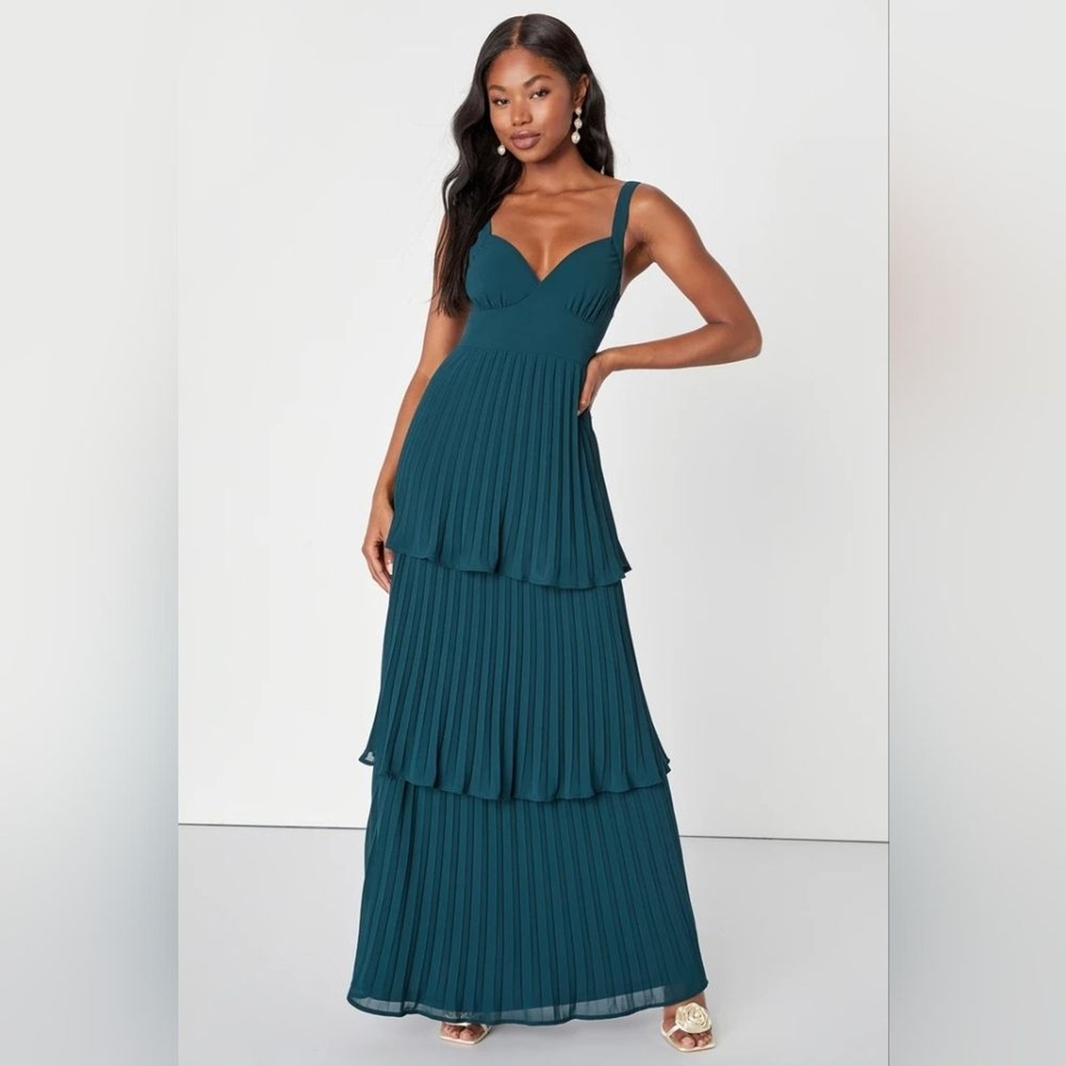 LUSTER TIERED LAYERED DRESS AMERI】LUSTER TIERED LAYERED DRESS