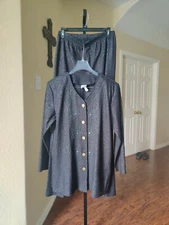 Liebe USA Vtg Embroidered Top/Pant Set Size L Women's