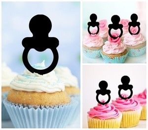 Ta0448 Baby Pacifier Party Acrylic Cupcake Picks Topper 10 Pcs Ebay