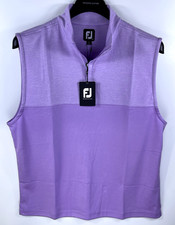 New FootJoy FJ Heather Yoke Half-Zip Golf Vest Lavender Mens Medium