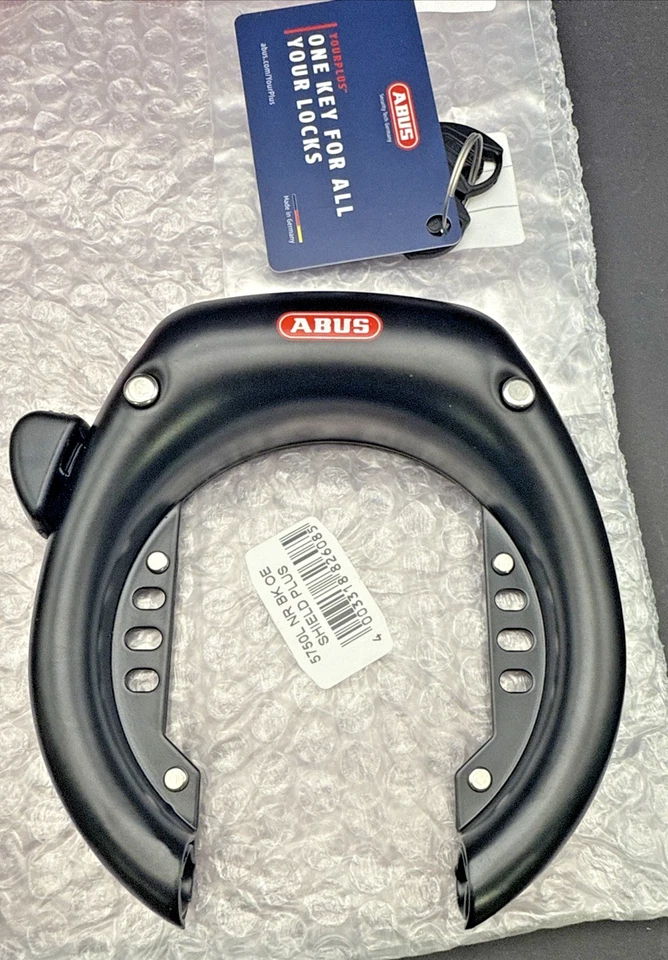 ABUS Frame Lock 5750L NR BK OE ShieldPlus 8.5mm Shackle w/ 6KS Chain Adapter NEW - Image 2 of 4
