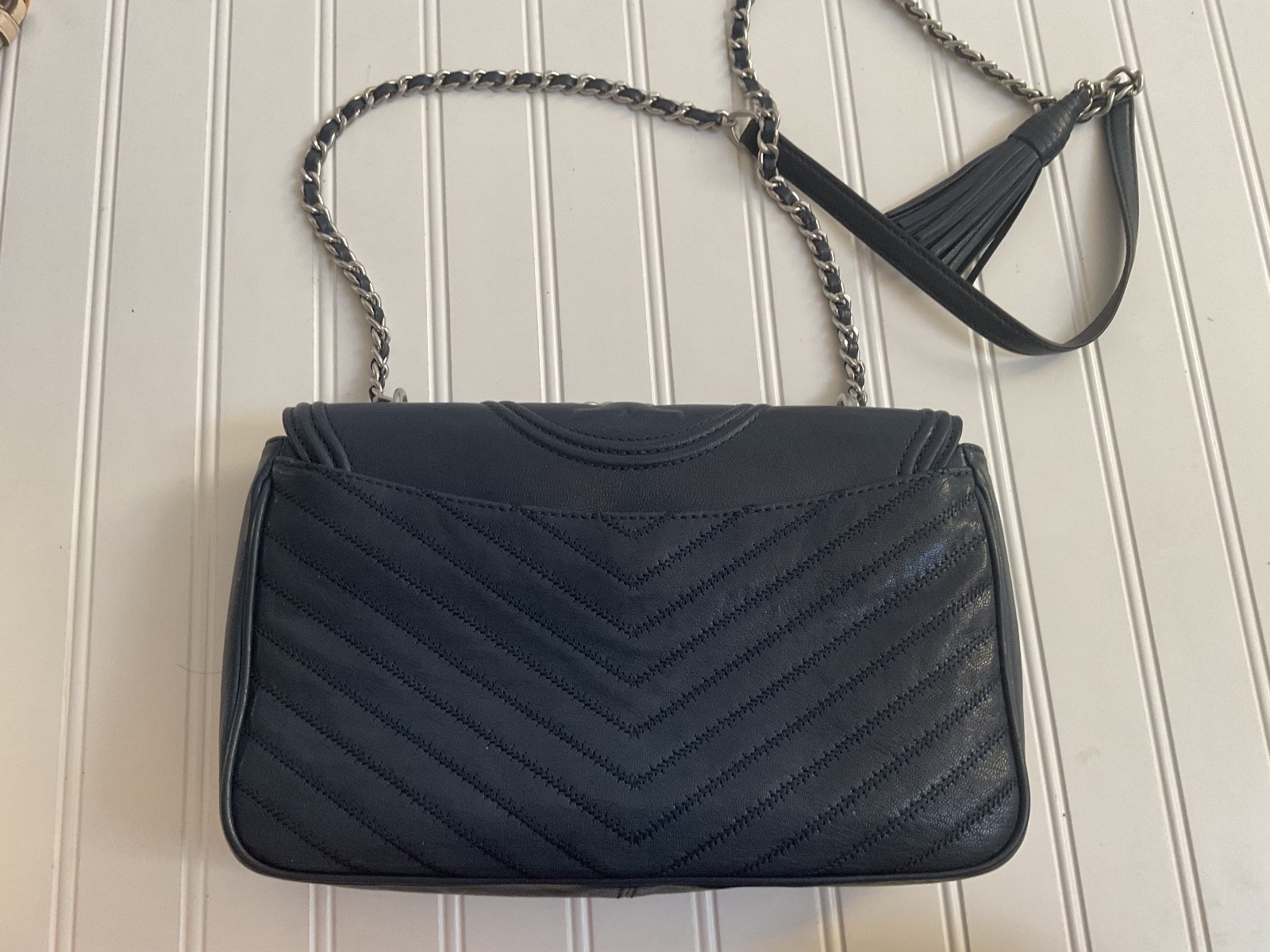 Tory Burch Navy Blue Fleming Shoulder Bag *RARE* image 3