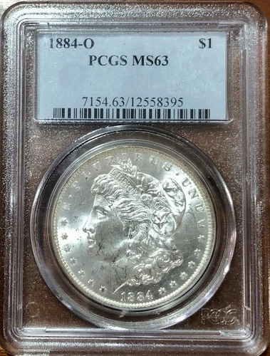 1884-O Morgan Silver Dollar PCGS MS63 – New Orleans Mint