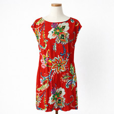 Ralph Lauren Dress Size Small Floral Print 100% Linen Lined Vibrant Colorful
