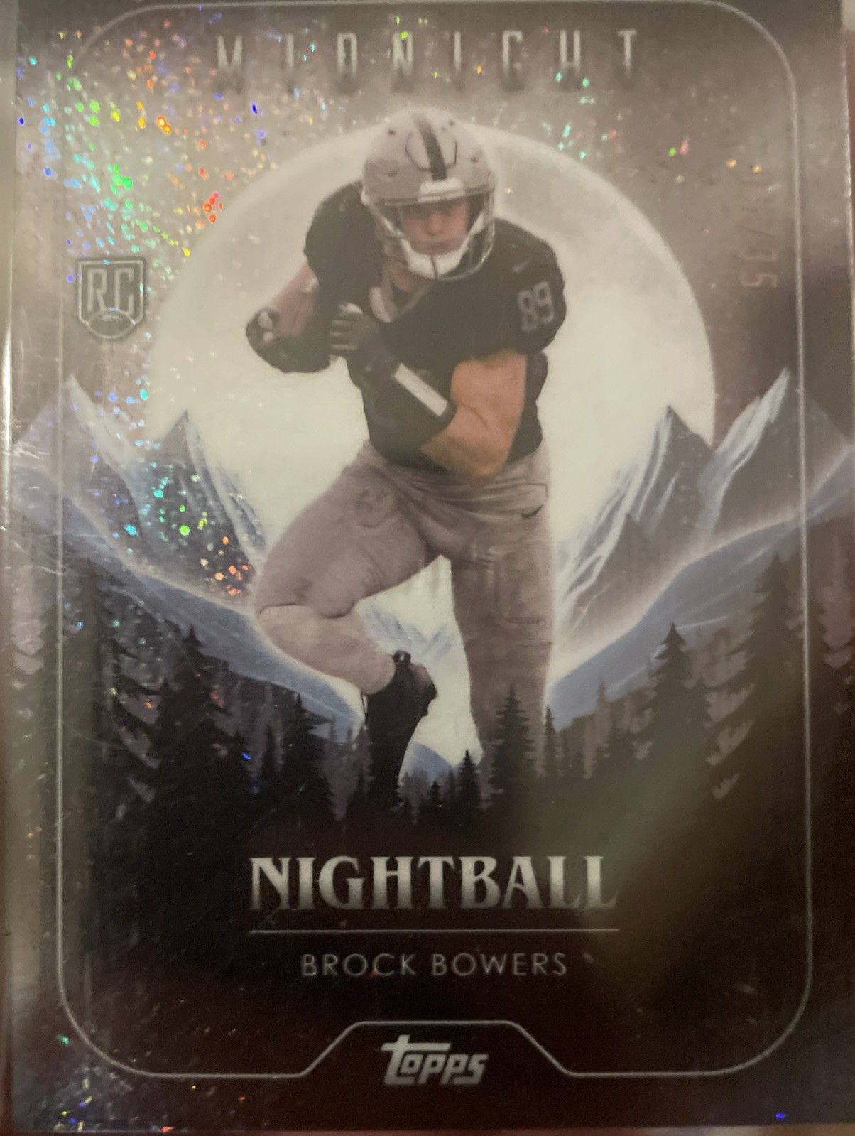 Brock Bowers Topps Midnight Nightball #NB13 Moon Beam