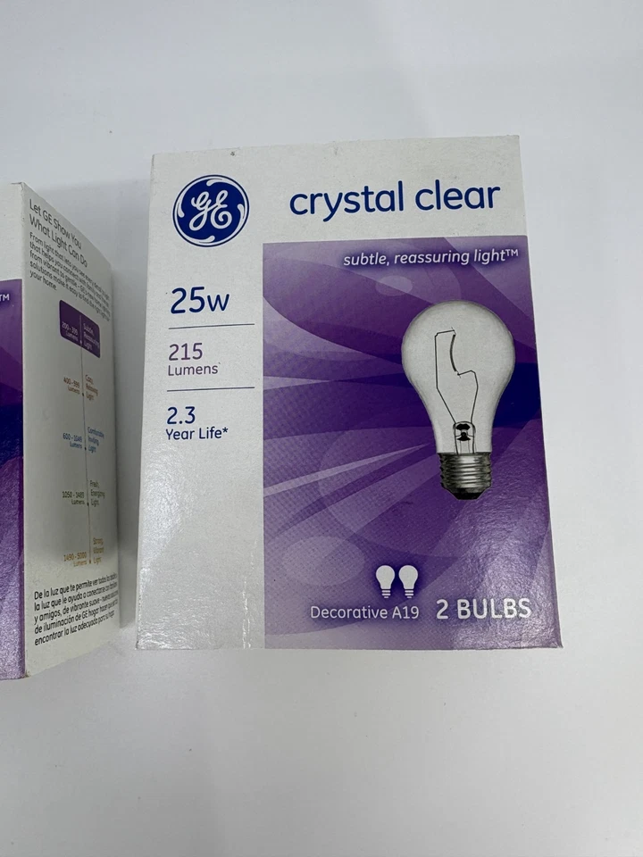 Old Style GE Light Bulbs 25W Decorative Crystal Clear A19 - 2 Packs = 4 Bulbs - Image 4 of 4