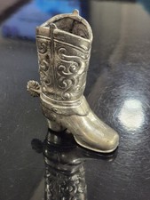 Vintage Metal Cowboy Boot Toothpick Holder, Made in Japan