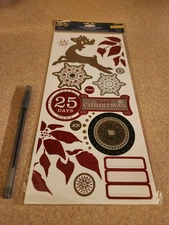 Little Yellow Bicycle~25 Days of Christmas~Cardstock Stickers