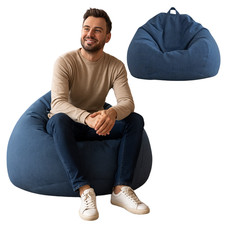 Sac de siège 350L bleu marine avec perles EPS remplissage Bean Bag coussin XXL