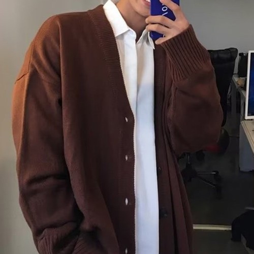 Daily Holiday Men Cardigan Autumn Loose Single-Breasted Slight Stretch - Picture 9 of 37