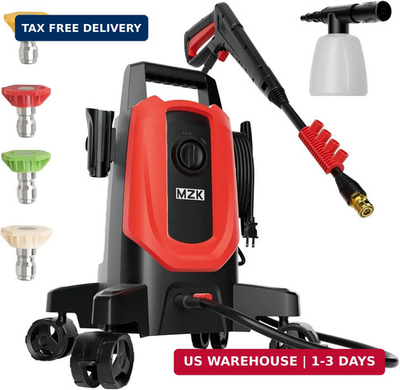 #ad MZK Pressure Washer Power Washer with Anti Tipping Technology 4 Wheels 4 Quic $149.98