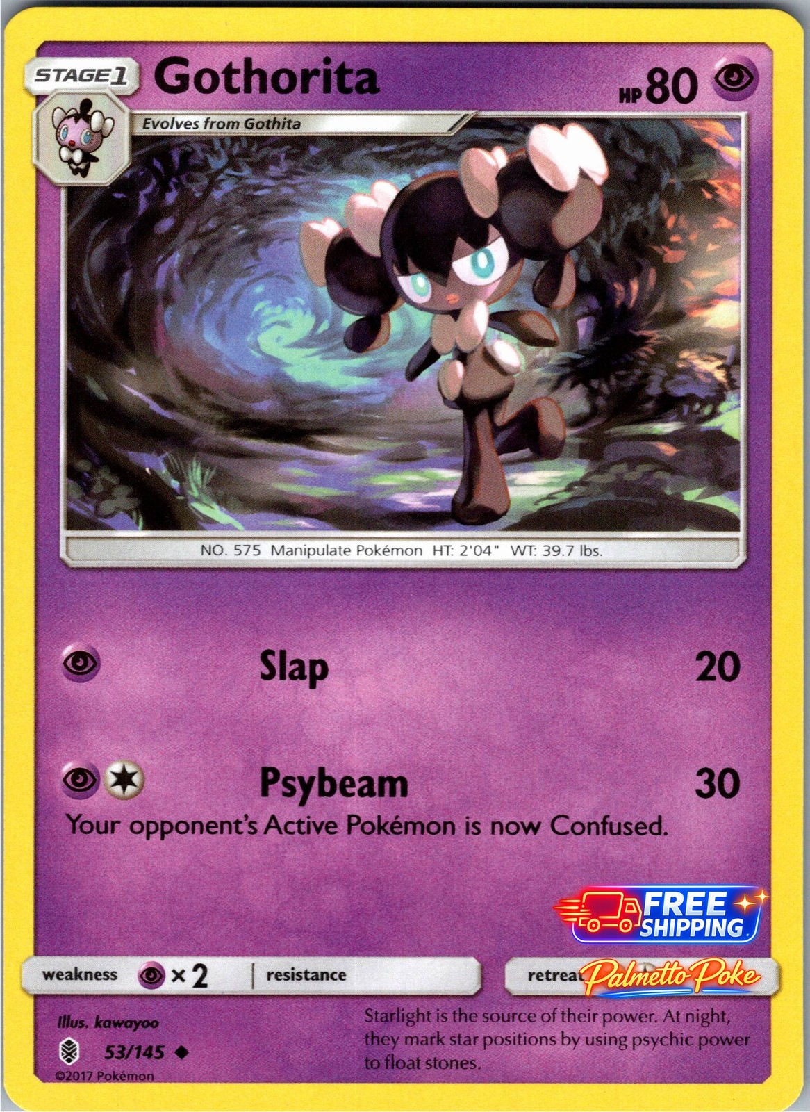 Gothorita 53/145 Uncommon SM - Guardians Rising Pokemon NM/LP