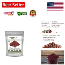 Authentic 100 Pure Ground Sumac Spice - 4 oz Seasoning Powder for Dips  Salads
