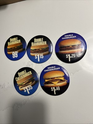 McDonald s Restaurant Double Hamburger Pricing 5 Employee Button Lot