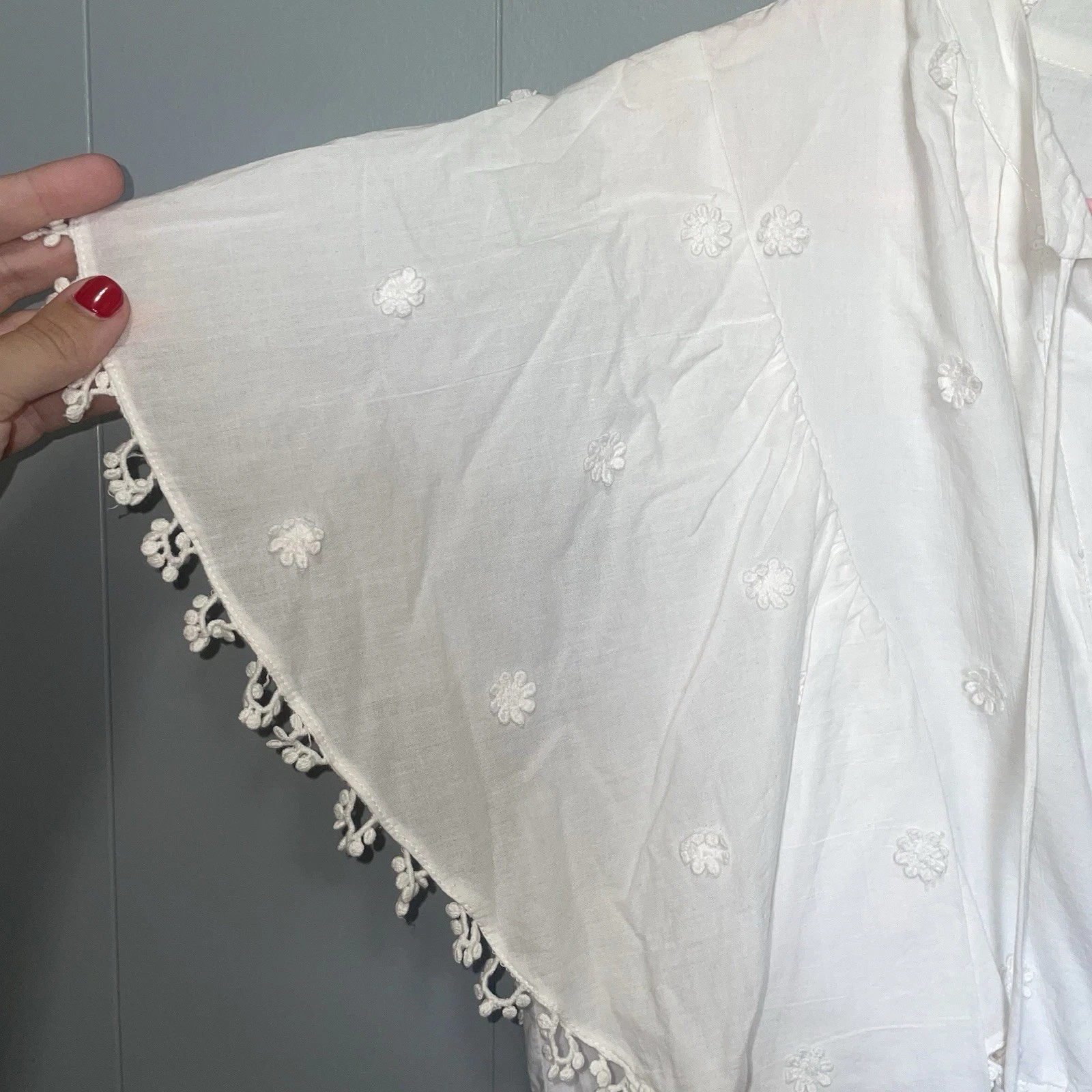 OFF WHITE Farm Rio Off White Mini Abito 3D Fiore Cinch Vita Grande