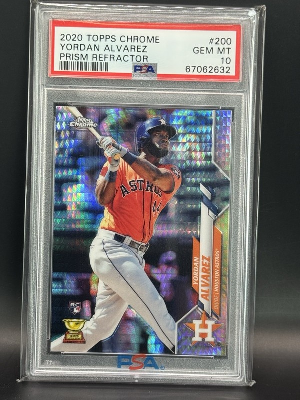 2020 Topps Chrome Yordan Alvarez #200 Prism Refractor RC PSA 10 Houston Astros