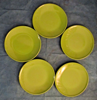 Vintage lime green Rosti Mepal Service small dessert plates from Demark