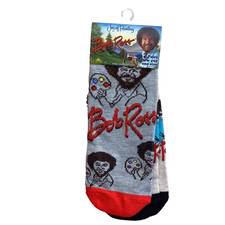 Bob Ross the joy of painting Novelty Crew Socks Size one size fits all 2 PAIR