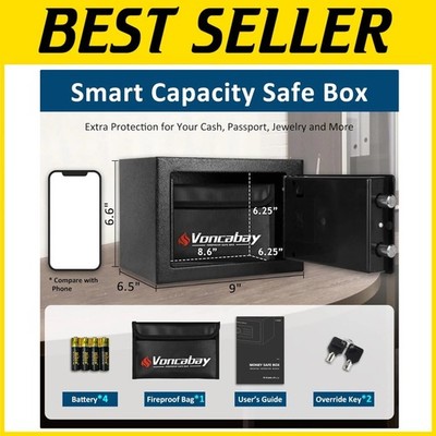 Small Home Safe with Intelligent Light - Fireproof Money Bag