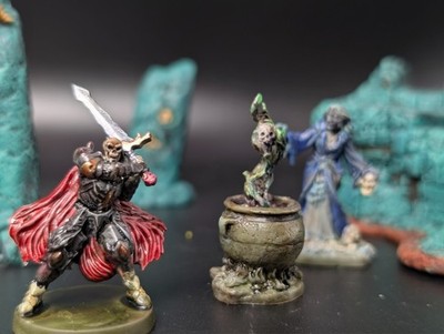 Well painted Undead Knight red d&d fantasy miniature