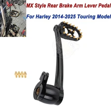 Black CNC Brake Lever Arm w/ Pedal For Harley Touring Road King Glide 2014-2025