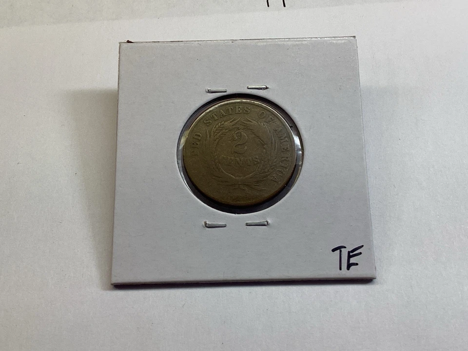 1866 Two Cent Piece in Very Fine Condition US Copper Coin 022624 56te - Image 4 of 4