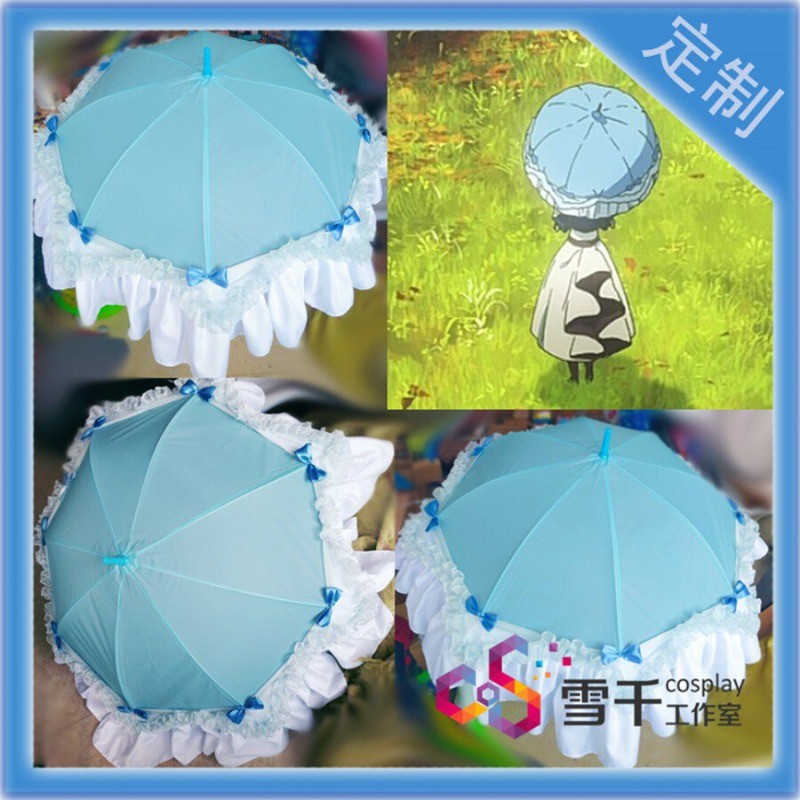 Sombrilla Violeta Evergarden Anime Azul Niñas Juegos con disfraces Accesorios Paraguas Regalo de Cumpleaños