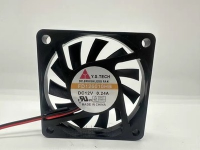 1 pcs Y. S.TECH 6010 FD126010HB 12V 0.24A 6CM Two wire Silent Fan #as