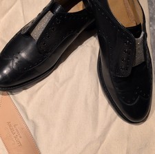 The Office of Angela Scott Black Oxford Comfort Slip-On Leather Shoes Glitter