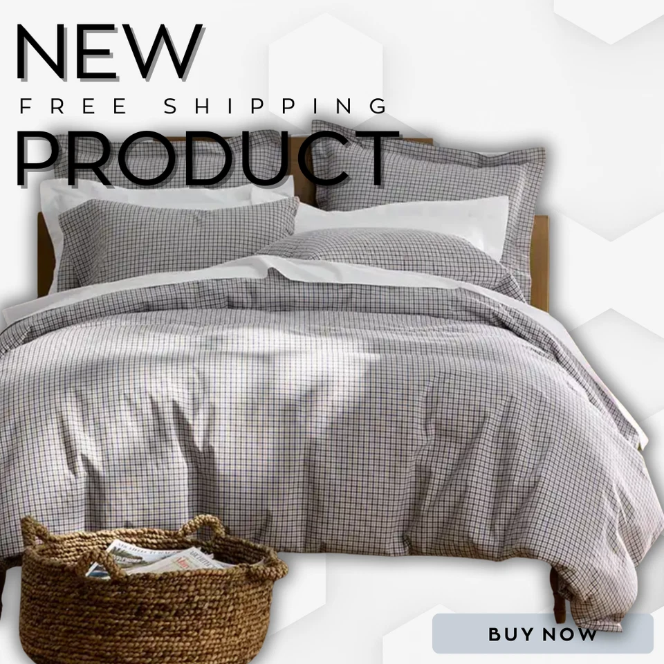 NUEVO Juego de sábanas de algodón percal teñido con hilo clásico de Company Store; TwinXL Foto 3 de 3