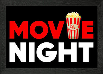 Movie Night Movie Fan Gift Framed Wall Art Poster Canvas Print Picture