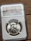 1960 50C Silver Franklin Head Half-dollar MS 64 FBL NGC