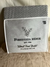 Gray Textured Plush Blanket Full/Queen 90x90 Brand New