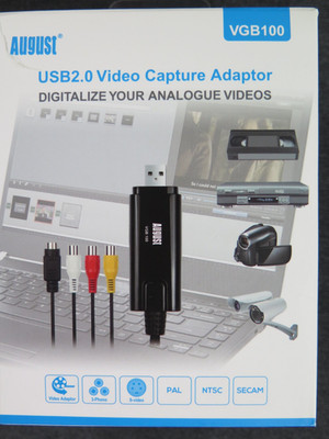 VHS zu PC Digital Konvertierungskit Videoaufnahme PAL NTSC SECAM - August VGB100