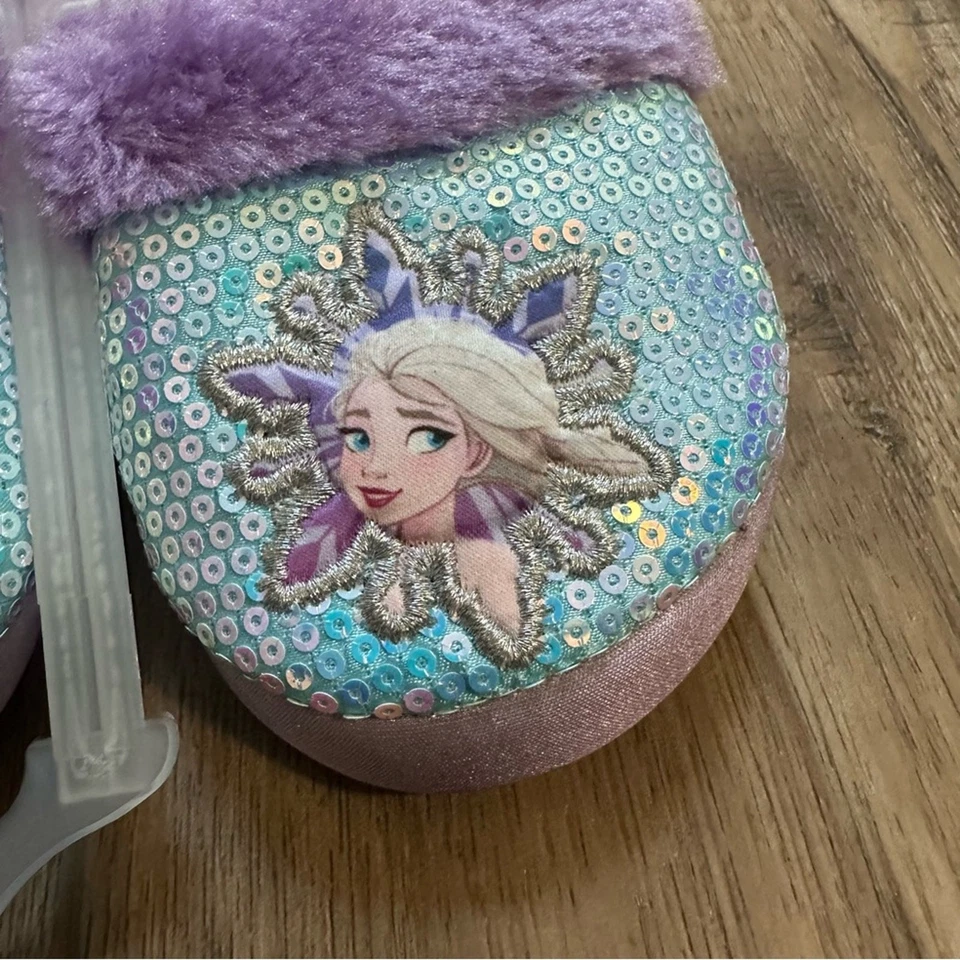 NOVO!! Chinelos Frozen Disney, Infantil Menina, Antiderrapante, Brilho, Pele Sintética, 5/6 - Imagem 3 de 4