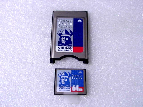64MB Viking Compact Flash Memory card + PCMCIA Adapter/ JANOME , Etc 64 MB
