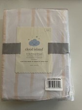 Fitted Crib Sheet - Cloud Island - Pin Striped 100 Cotton 28"x52" New w/Tags