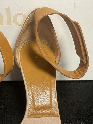 Chloe Women's Wedge Heeled Light/Pastel Leather Sandals Shoes Size 38 / 10 - Picture 5 of 15