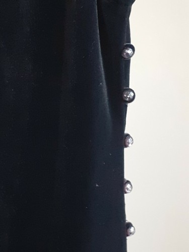 Hype girls dress, velvet black, size 7. Five decorative buttons by left side. - Picture 5 of 12