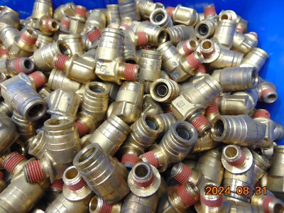 2 Parker 169PMTNS-8-4 Brass Push To Connect DOT 1/4'' MPT X 1/2'' TUBE AIR BRAKE