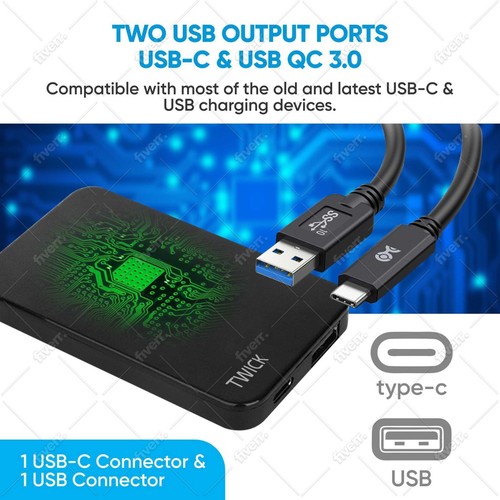 20W Ultra Slim Fast Charger Plug, Dual Ports, USB-C & USB QC 3 Folding Prongs - 第 18/27 張圖片