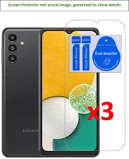 3x Samsung Galaxy A13/A70 Screen Protector w/ cloth and installation stickers