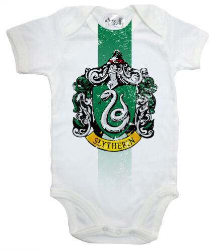 Harry Potter Baby Bodysuit "Slytherin House Crest" Baby grow Vest Hogwarts - Picture 1 of 1