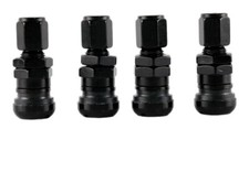 4 RAYS VOLK RACING BLACK FORGED ALUMINUM VALVE STEM CAPS WHEEL RIM UNIVERSAL JDM