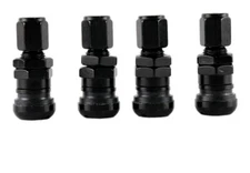 4 RAYS VOLK RACING BLACK FORGED ALUMINUM VALVE STEM CAPS WHEEL RIM UNIVERSAL JDM